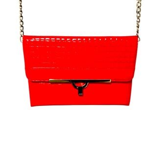 Lodis Red Crossbody Bag with Quilted Texture and silver clasp